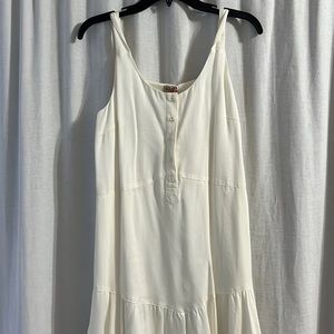 Cream button up strap dress